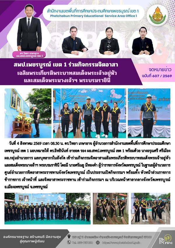 กิจกรรมจิตอาสาเฉลิมพระเกียรติ พระบาทสมเด็จพระเจ้าอยู่หัวและสมเด็จพระนางเจ้าฯ พระบรมราชินี